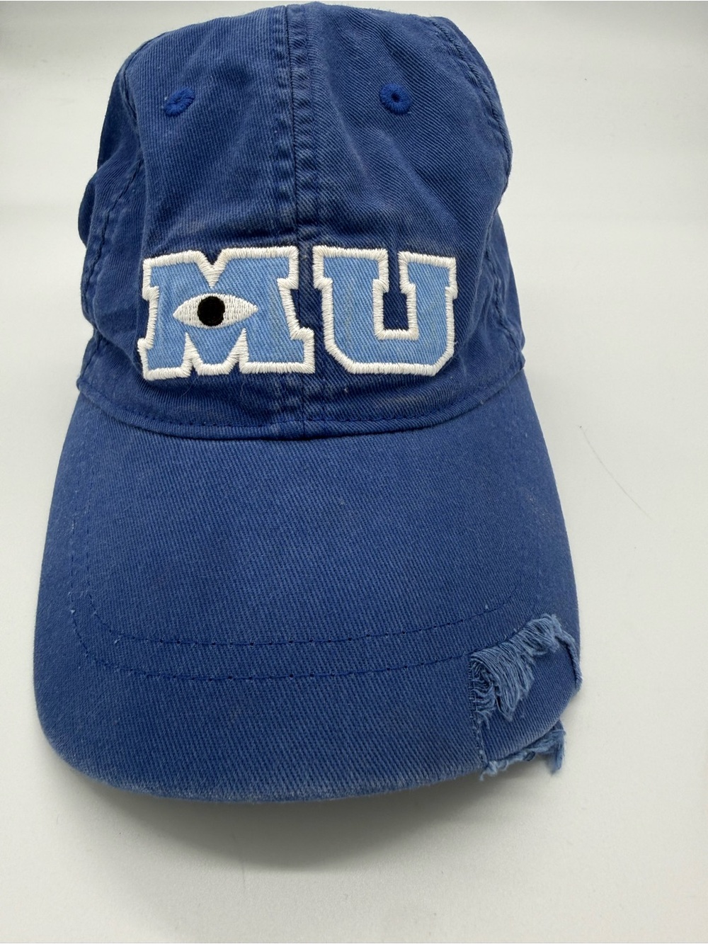 Disney Blue 'MU' Embroidered Baseball Cap monster inc. pre owned